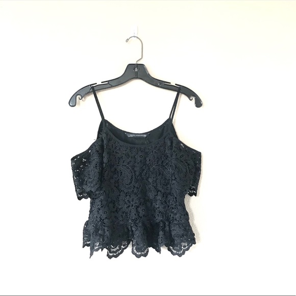 Zara Tops - Zara Lace Cold Shoulder Peplum